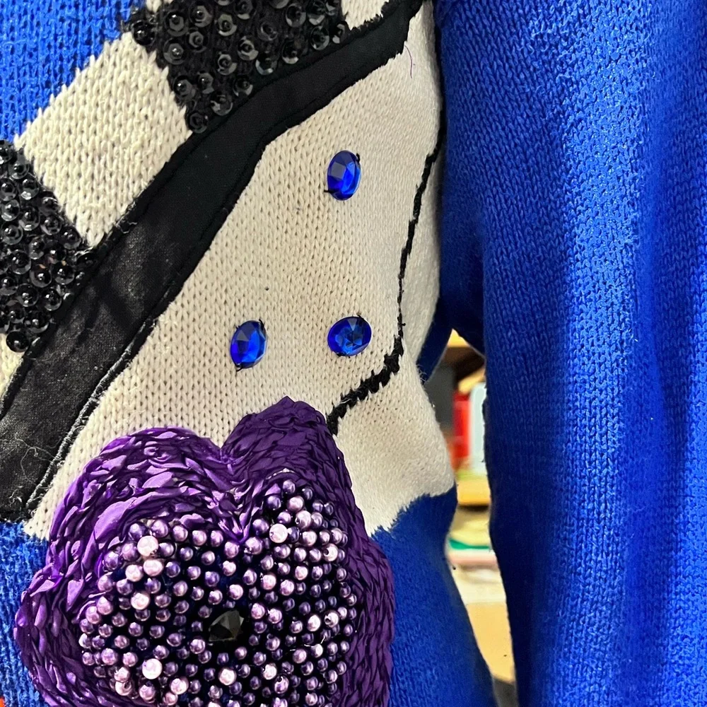 VINTAGE 80s Sweater Bonnie & Bill Wearable Art - Picture 6 of 7